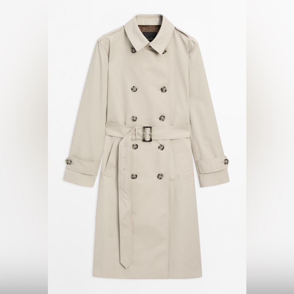 Massimo Dutti Double-Breasted Trench Coat